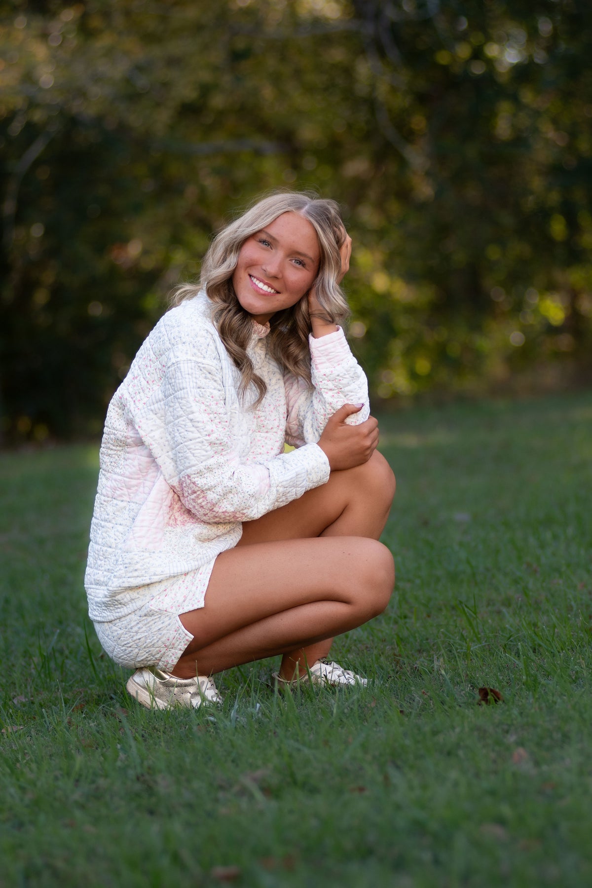 Floral Quilted Short and Sweatshirt Set
