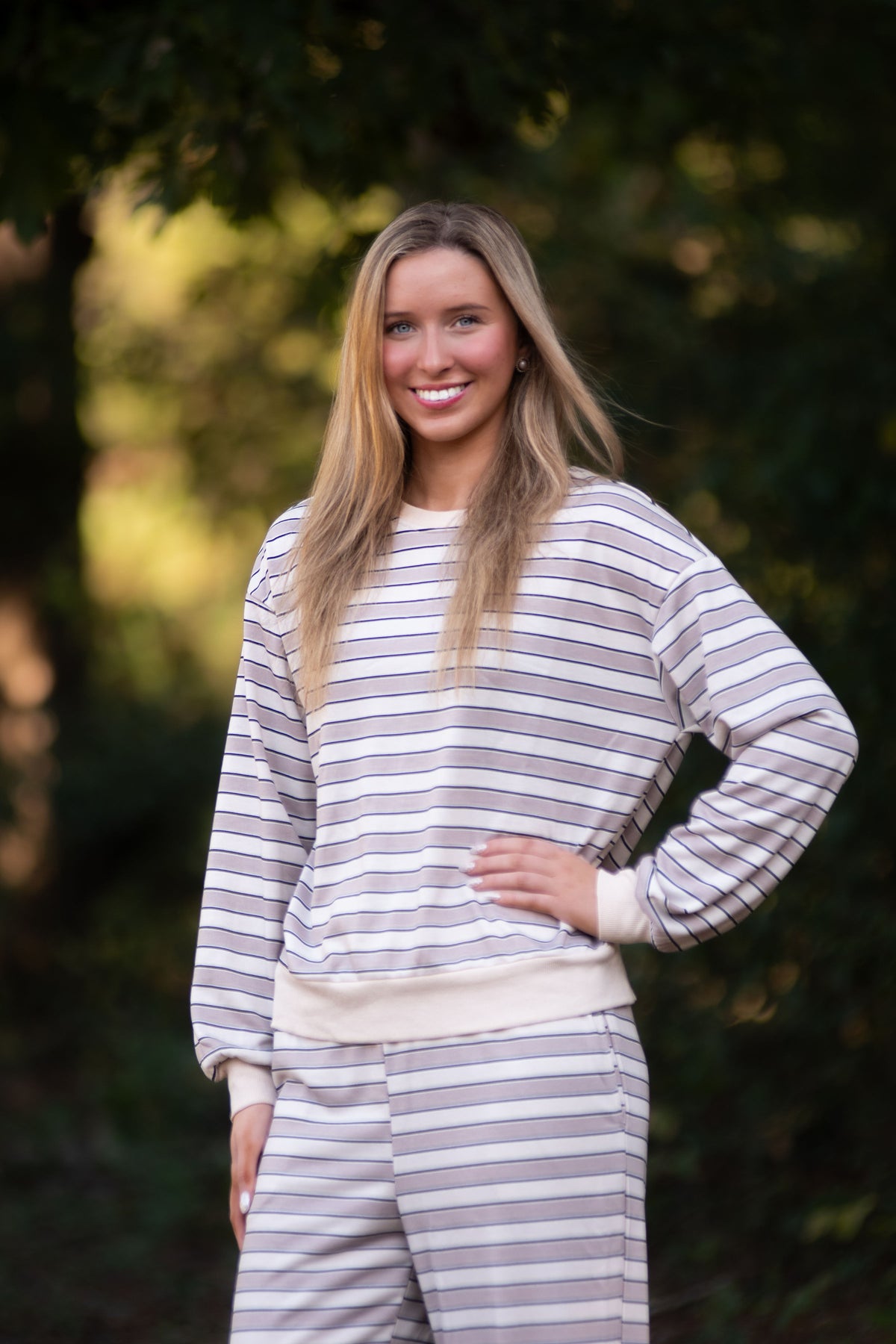 Khaki Striped Set