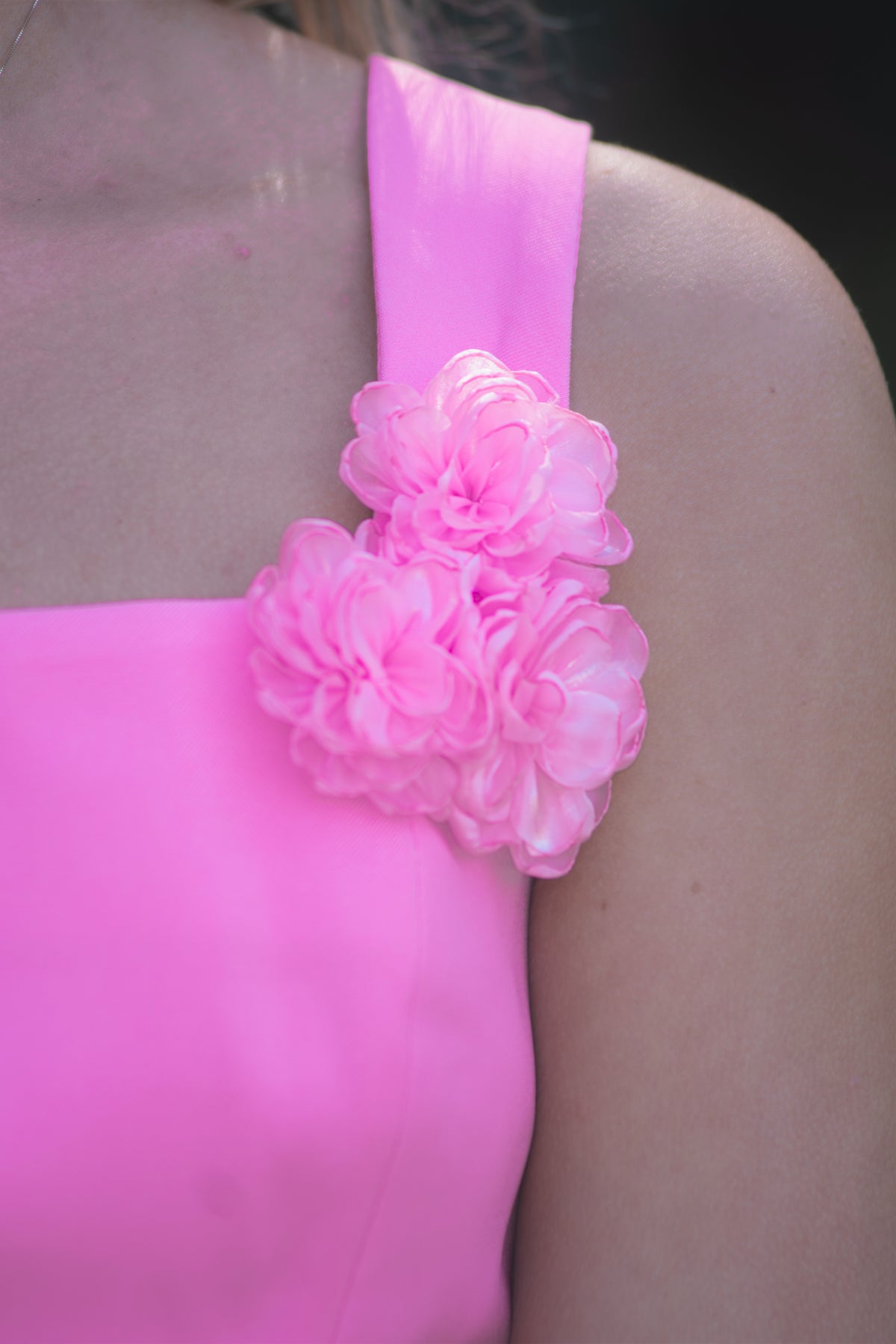 Pink 3D Flower Dress