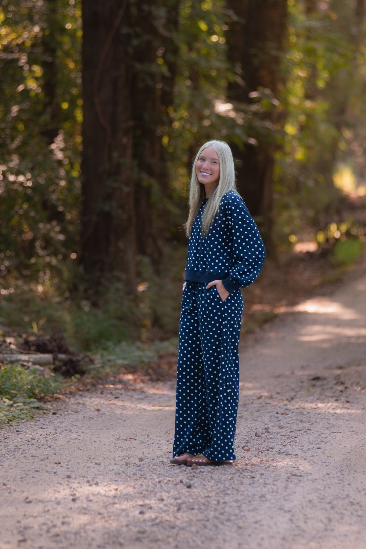 Navy Polka Dot Set