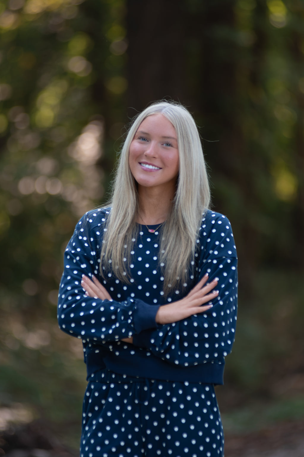 Navy Polka Dot Set