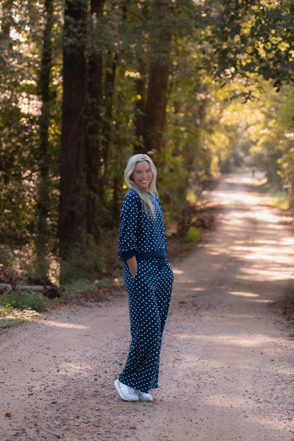 Navy Polka Dot Set
