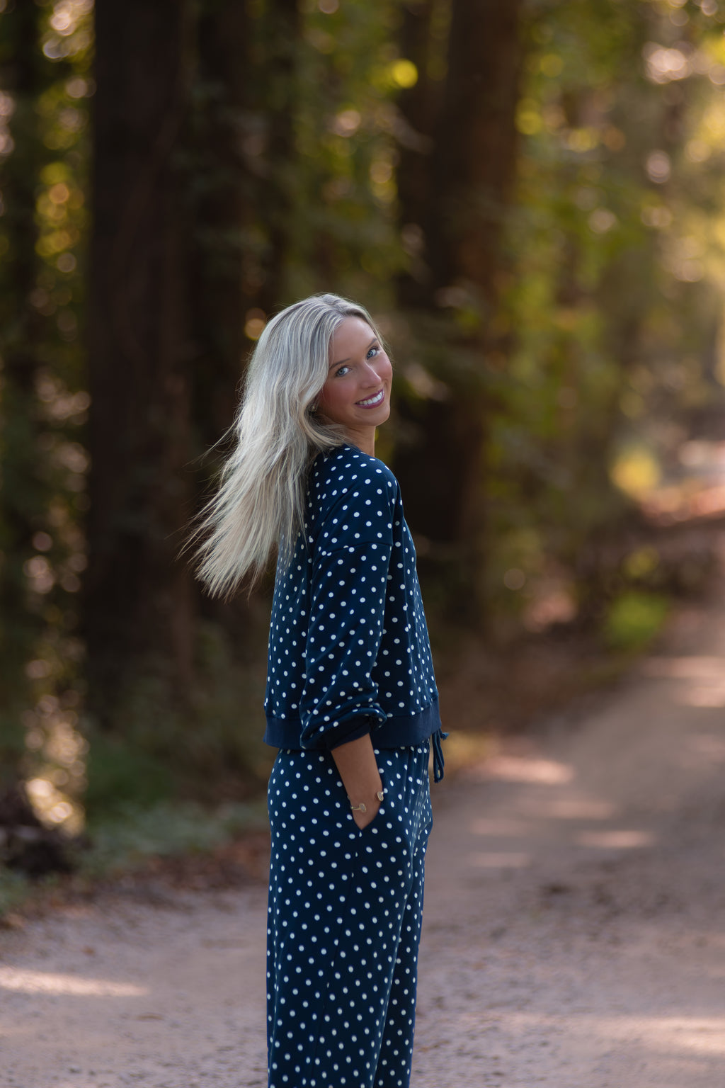 Navy Polka Dot Set
